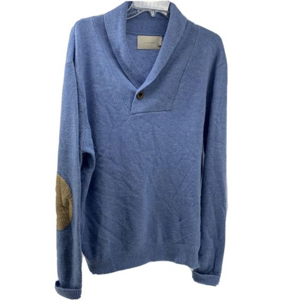 7 Diamonds XL Blue Cashmere Blend Pullover Sweater